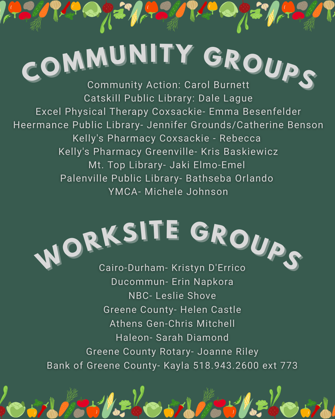 2026 Community and Worksite Groups 